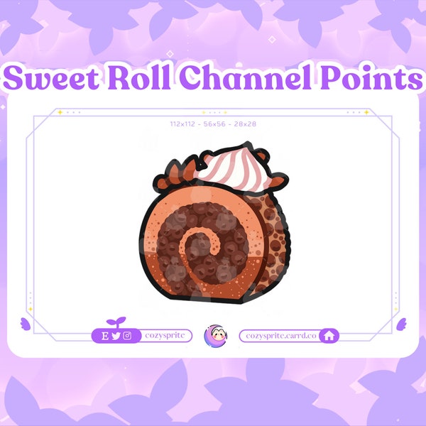 Sweet Roll Cake Point Twitch | Chocolate Cake | Channel Point | Emote | Badges