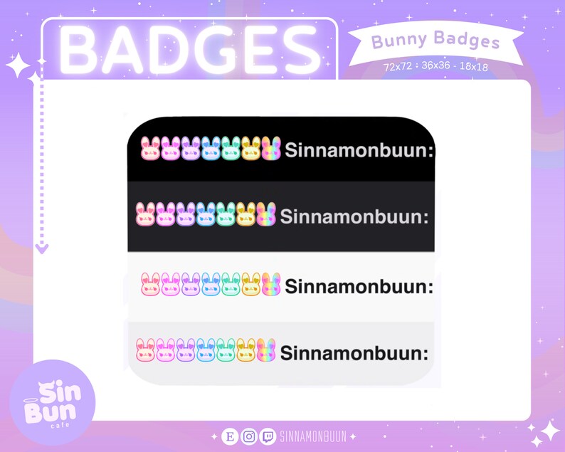 Bunny Badges Rabbit Badges Kawaii Badges for Streaming - Etsy
