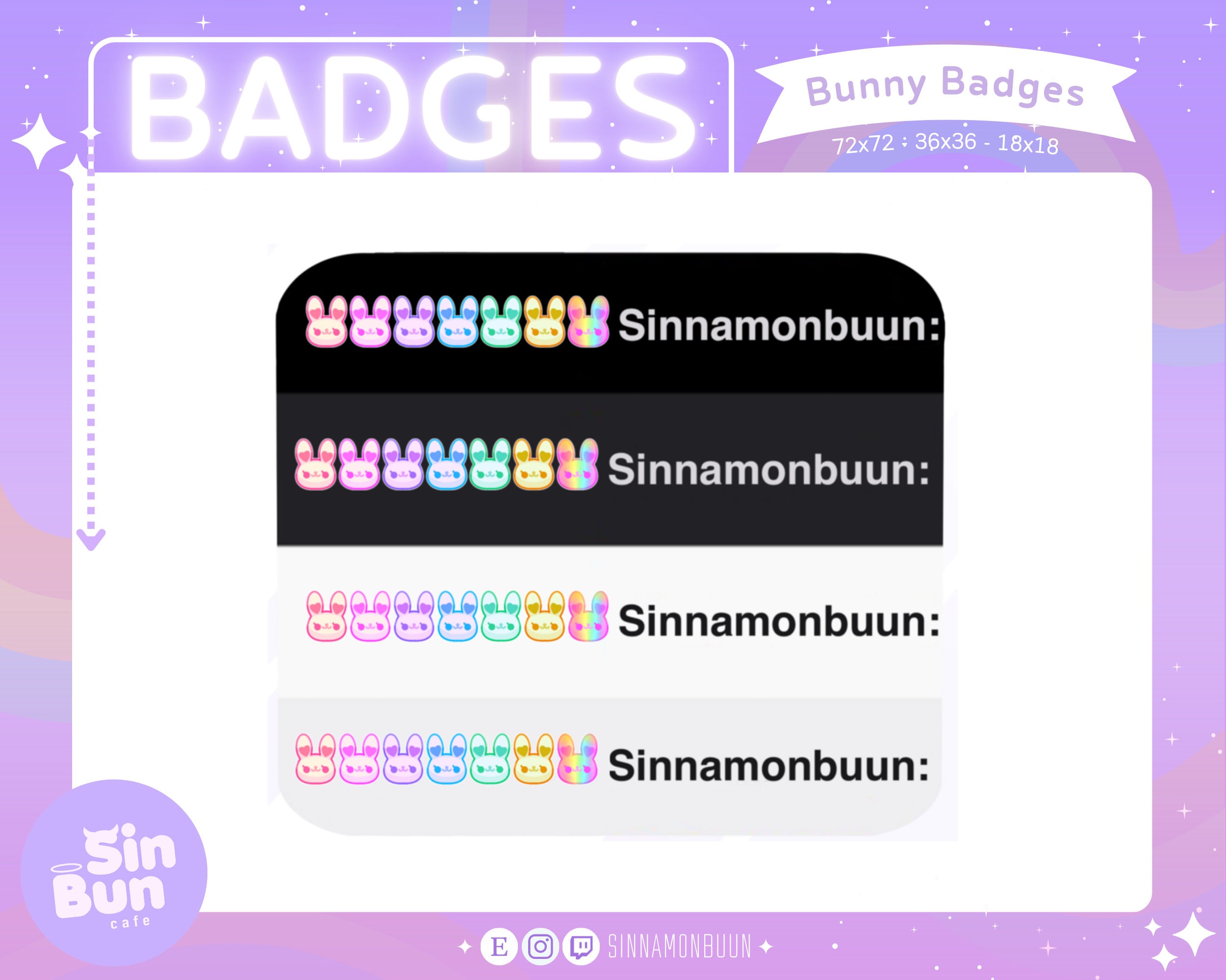 Bunny Badges Rabbit Badges Kawaii Badges for Streaming - Etsy Australia