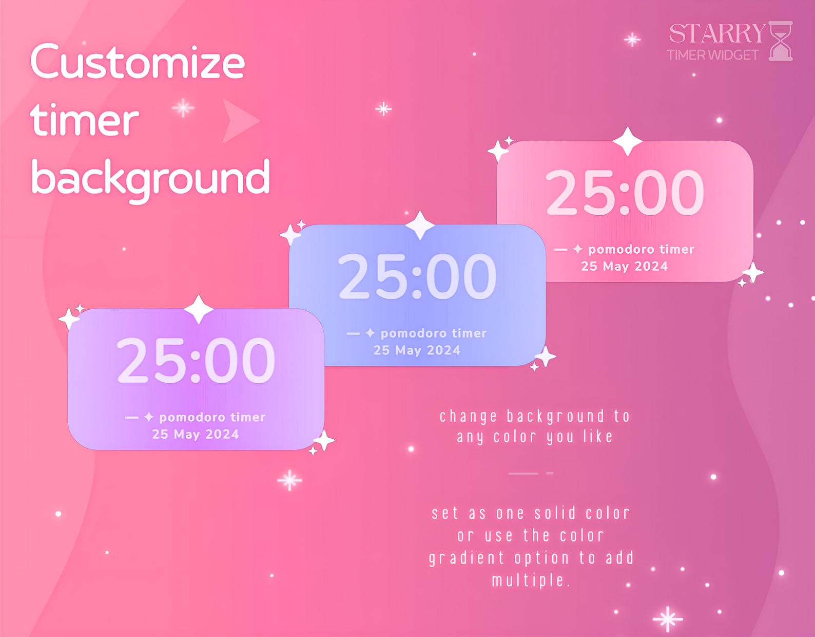 Pomodoro Timer Widget | Customizable Colors, Cute Chat, Elegant Theme ...