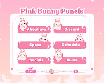 60 Cute Bunny Panels | Cute | Pink | Simple | Kawaii