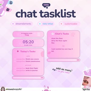 Task Widget | Pomodoro Timer | Tasklist for Coworking | Subathon | Widget for Twitch Streams