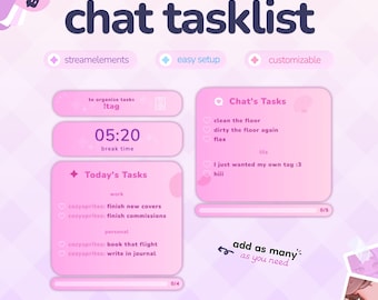 Task Widget | Pomodoro Timer | Tasklist for Coworking | Subathon | Widget for Twitch Streams