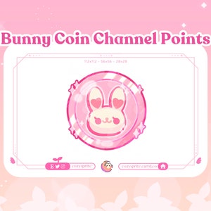 Bunny Coin Channel Point | Bunny Emote | Pink Coin | Kawaii | Bunny