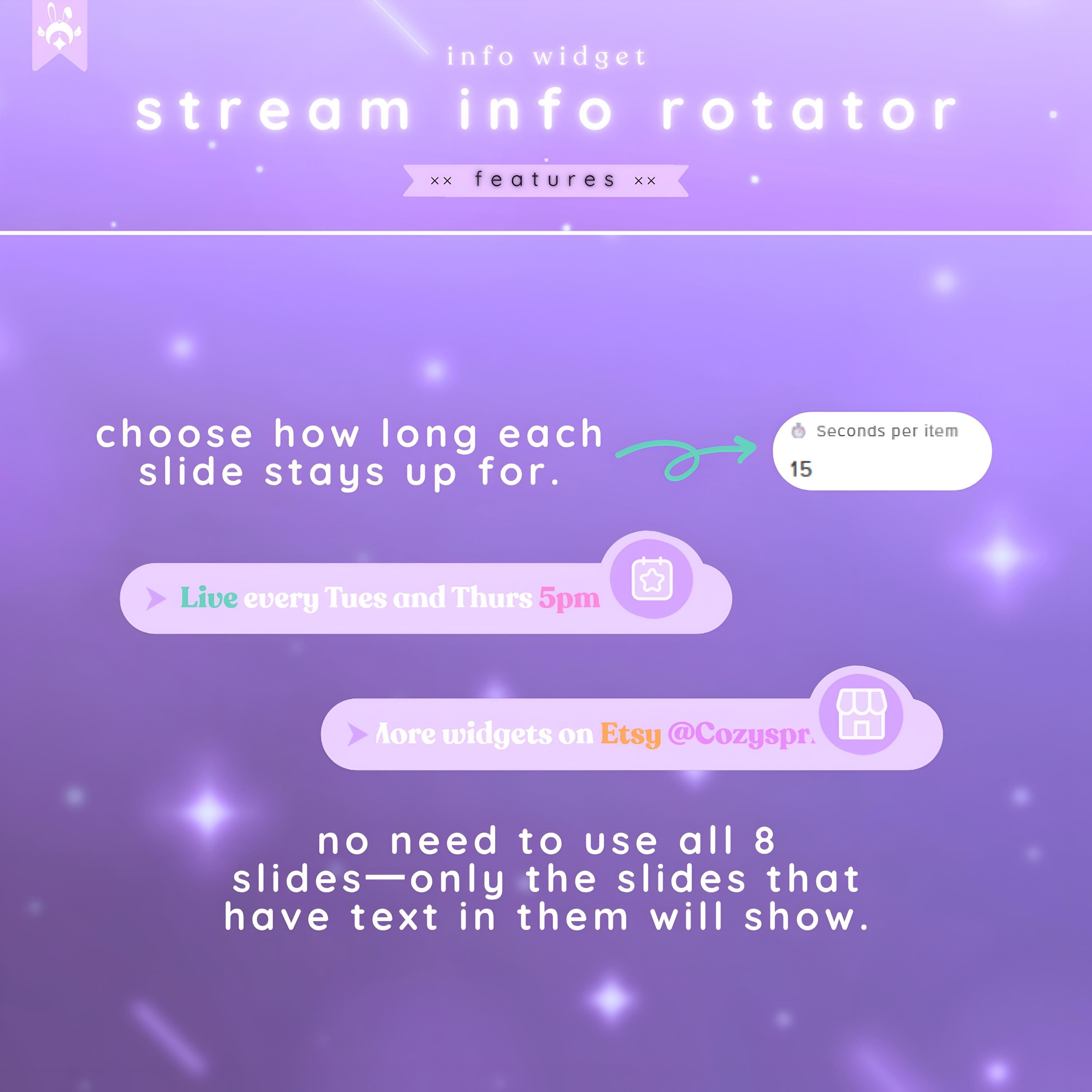Stream Info Rotator Widget Customizable Colors Streamelements Widget ...