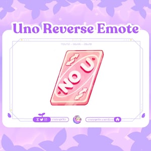 Nein U Reverse Card Stream Emote | Rosa Herz Karte | Niedlich | Kawaii | Mem | Zucken | Zwietracht