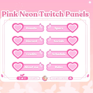 40 Neon Heart Panels | Cute | Pink | Simple | Kawaii
