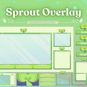 Leaf Sprout Overlay Pack | Stream Overlay Pack | Twitch Youtube Vtuber Streamer