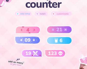 Counter Widget | Animated Counter | Goal Widget | Customizable Colors, Subathon | Streamelements | Widget for Twitch Streams
