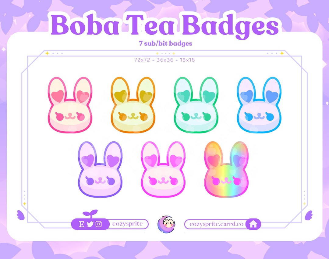 Bunny Badges Rabbit Badges Kawaii Badges for Streaming - Etsy
