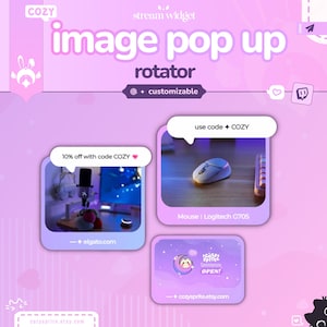 Widget emergente de imágenes / Mostrar imágenes en la transmisión / Rotar anuncios y alertas para transmisiones de Twitch