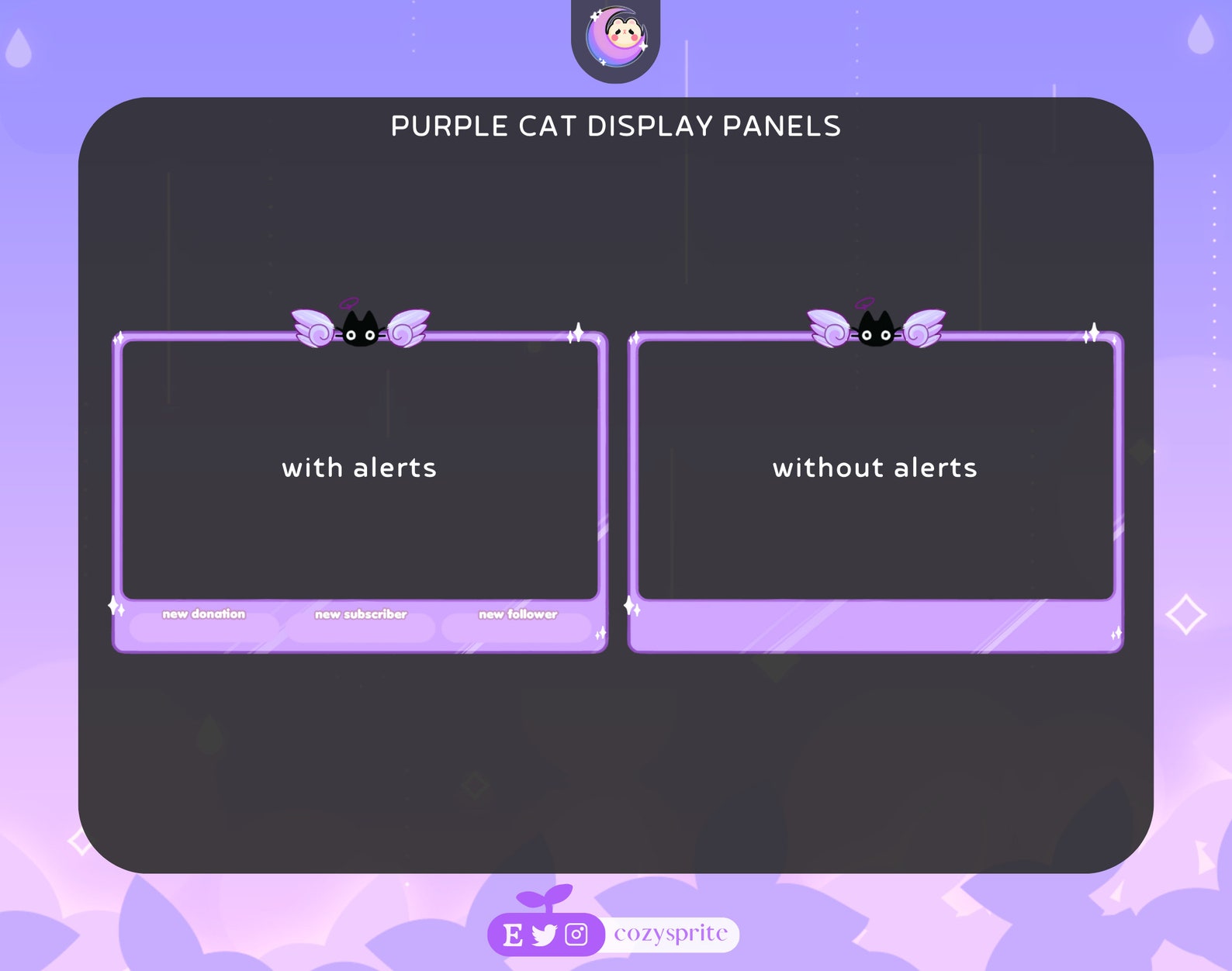 Angel Cat Display Box Twitch Stream Overlay Stream Asset Streaming ...