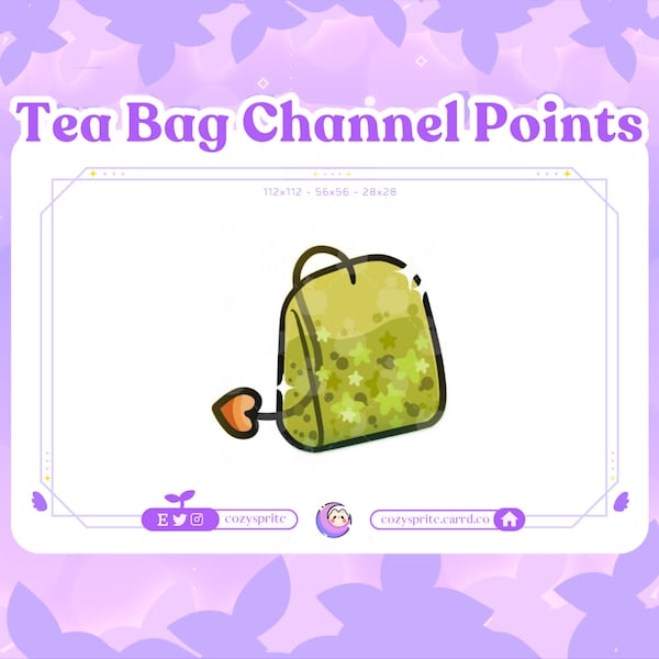 Green Tea Bag Point Twitch | Teabag | Channel Point | Emote | Badges