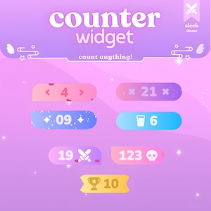 Counter Widget | Animowany Counter | Goal Widget | Dostosowywalne kolory, Subathon | Streamelements | Widget dla strumieni Twitch