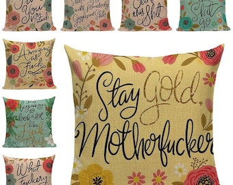 Swear word cushion | Etsy Adult Coloring Pillow Swear Word Pillow