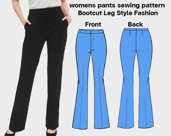 Bootcut Pants Pattern - Etsy