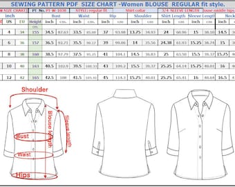 Women's Shirt With Quarter Sleeve Length Sewing Pattern (PDF)