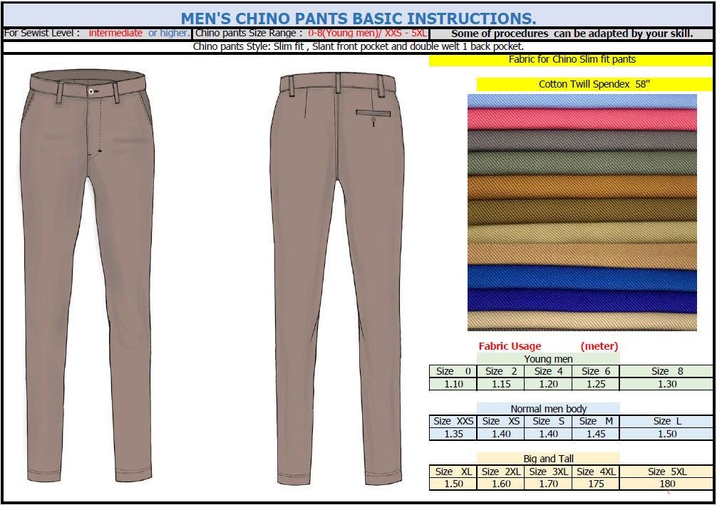 Big and Tall Men's Chino Pants (size 3XL-7XL Waist From 42 Big and Tall Men's Chino Pants (size 3XL-7XL Waist From 42