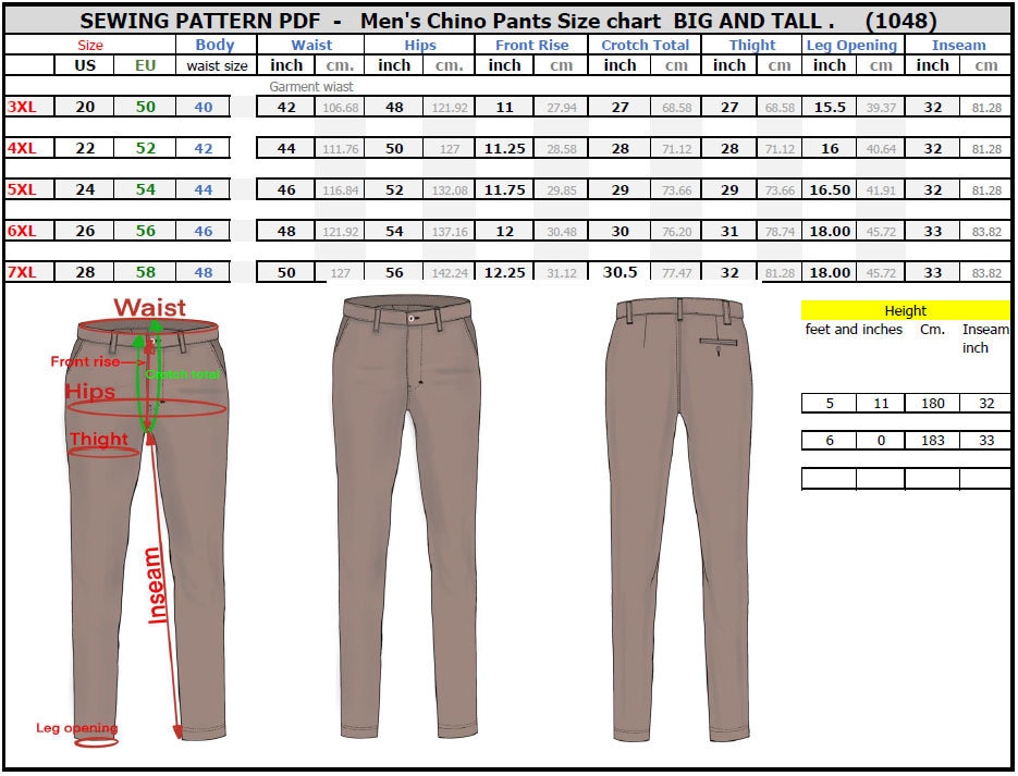 Size 7 pants in cheap inches