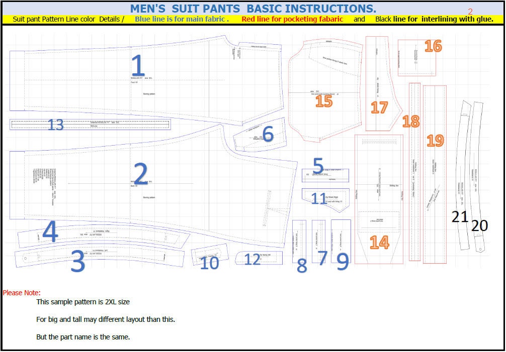 Big and Tall Men's Suit Pants Regular Fit. Size 3XL 7XL Waist From 42 50  Inches 