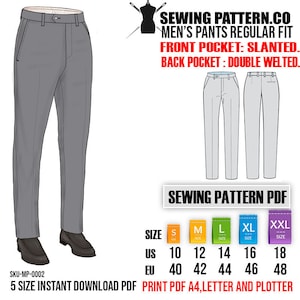 Men's business suit pants regular fit . (size  S - 2XL  waist from 32 - 40 inches)