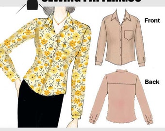 Modelli di camicie da donna Camicia con bottoni sul davanti e