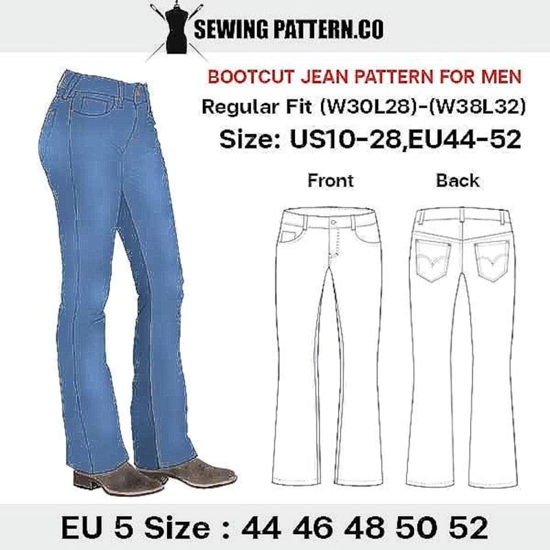 Mens Jeans Pattern - Etsy