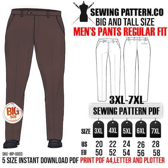 Big and Tall Men's Suit Pants Regular Fit. Size 3XL 7XL Waist From 42 50  Inches -  Canada