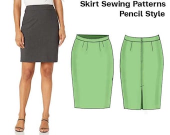 Dames rok naaien patronen Kick Pleat slank potlood stijl 8 18 US 36 46 EU Etsy Nederland