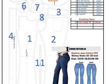 Bootcut Skinny Jeans Plus Size Sewing 