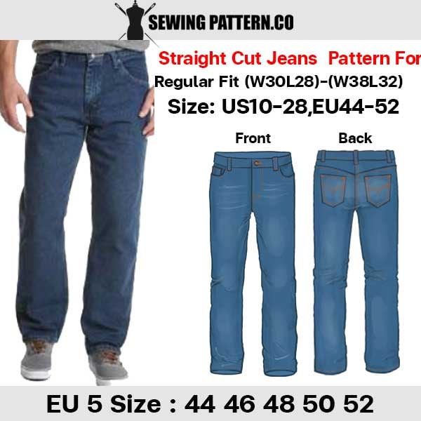【PDF】straight pants Pants Sewing Pattern PDF Straight Pants | XS-XXXL | Instant