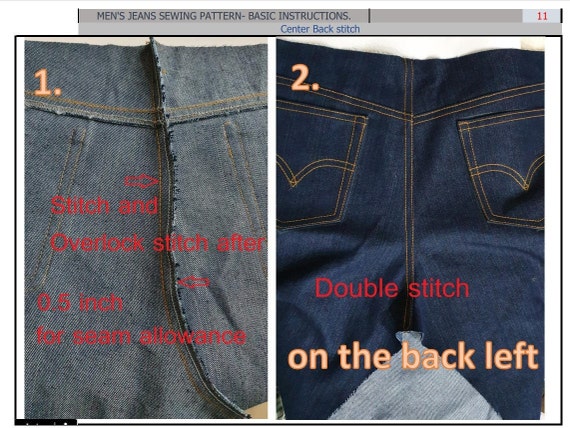 Denim Jeans for Sewing Pattern Pdf.size -
