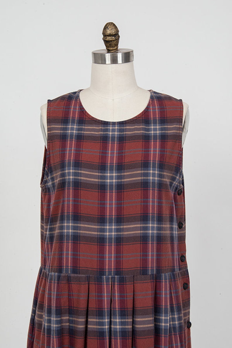 Vintage Laura Ashley Plaid Jumper Dress Vintage 90s Grunge Preppy Plaid