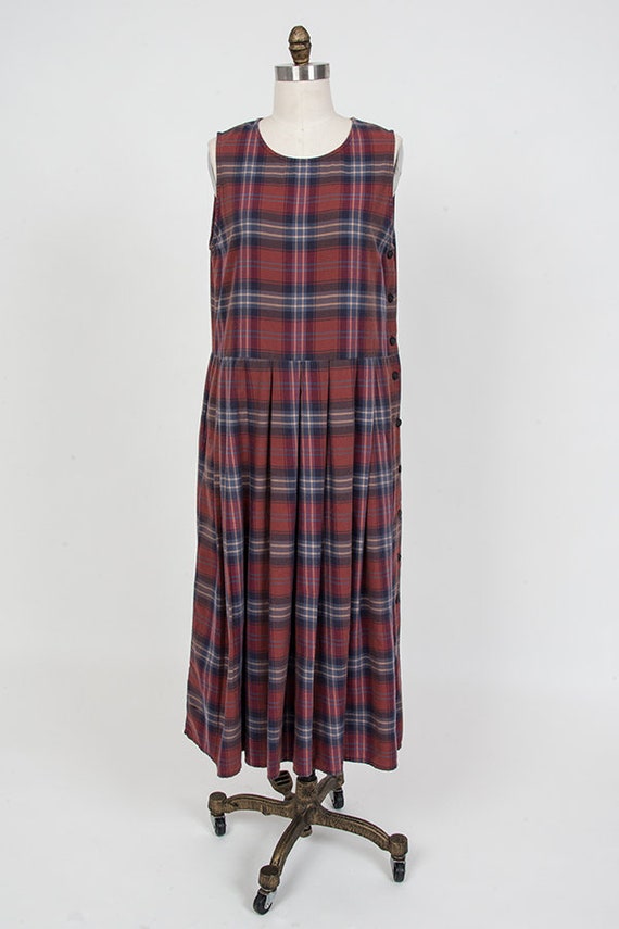 vintage laura ashley plaid jumper dress vintage 9… - image 2