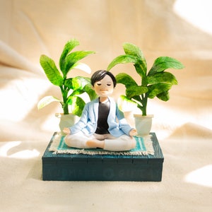 Handmade Personalized Gift Custom Clay figures from your photos, Wedding gift, Clay Miniatures, Cute Chibi, Memorial Craft Gift, Yoga
