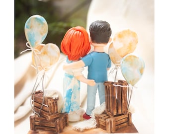 Handgemachte benutzerdefinierte Tonfigur mit Hintergrund | Personalisierte Skulptur Geschenk