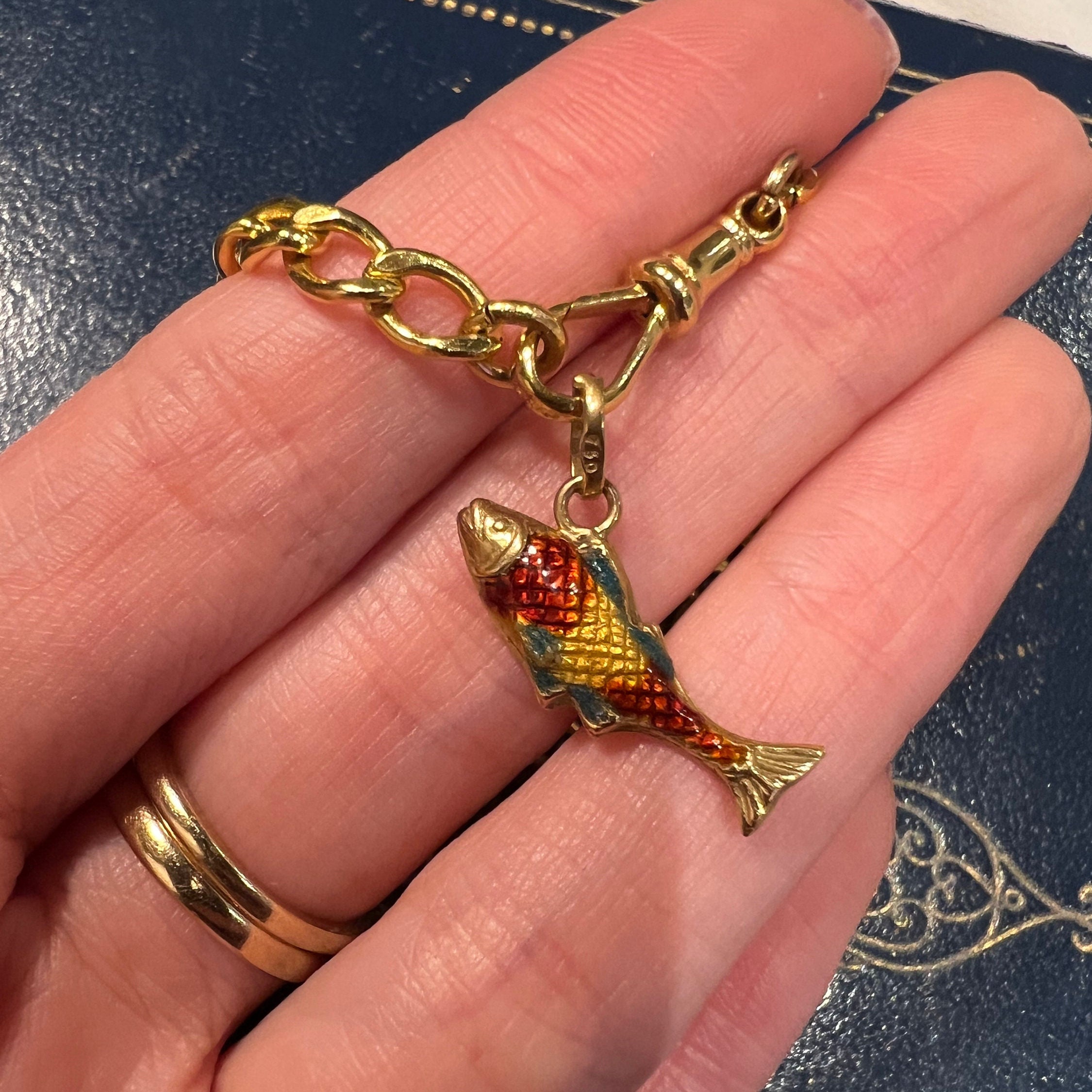 Vintage 18K Solid Italian Gold Fish Charm Etsy