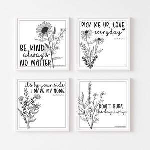 Dave Matthews Band, DMB, Lyrics Wall Art Positivity Home Decor DIGITAL DOWNLOAD File Bundle of 4 8x8