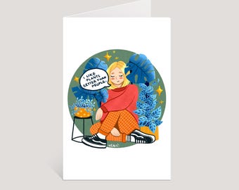 Plant Lover Greeting Card | Cute Funny Houseplant Art