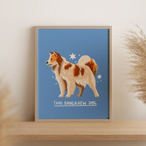 Thai Bangkaew Hund | Digitaler Kunstdruck Download | A3 druckbare | Hunderasse Kunstdruck