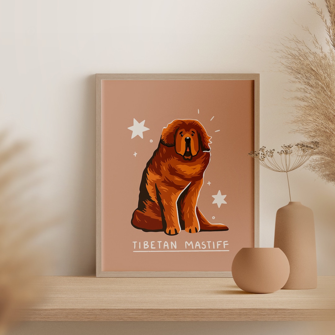 Tibetan Mastiff | Digital Art Print Download | A3 Printable | Dog Breed ...