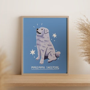 Cão Pastor Maremma | Download de impressão de arte digital | A3 para impressão | Impressão artística de raça de cachorro