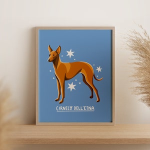 Cirneco Dell'Etna / Descarga de impresión de arte digital / A3 imprimible / Impresión artística de raza de perro