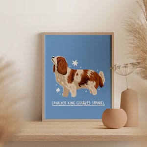 Cavalier King Charles Spaniel | Digital Art Print Download | A3 Printable | Dog Breed Art Print