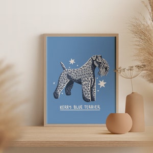 Kerry Blue Terrier / Descarga de impresión de arte digital / A3 imprimible / Impresión artística de raza de perro