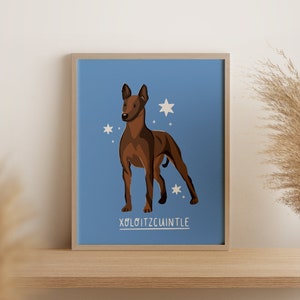 Xoloitzcuintle | Digital Art Print Download | A3 Printable | Dog Breed Art Print