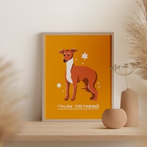 Italian Greyhound | Digital Art Print Download | A3 Printable | Dog Breed Art Print