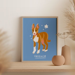 Podenco / Digital Art Print Descargar / A3 Imprimible / Dog Breed Art Print