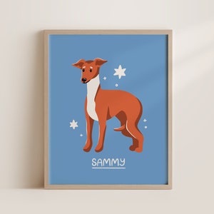 Italian Greyhound Print | Custom Iggy Art Printable | Iggy Owner Gift | Italian Greyhound Digital Print | Iggy Portrait | Iggy Illustration