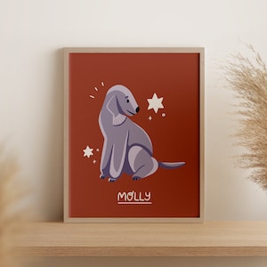 Bedlington Terrier | Personalised Digital Art Print Download | A3 Printable | Dog Art Print